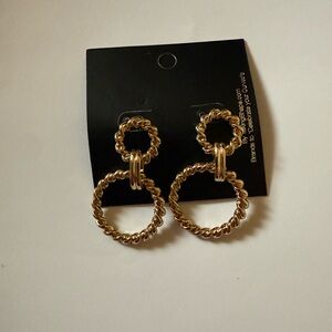 Gold Twisted Hoop Earrings